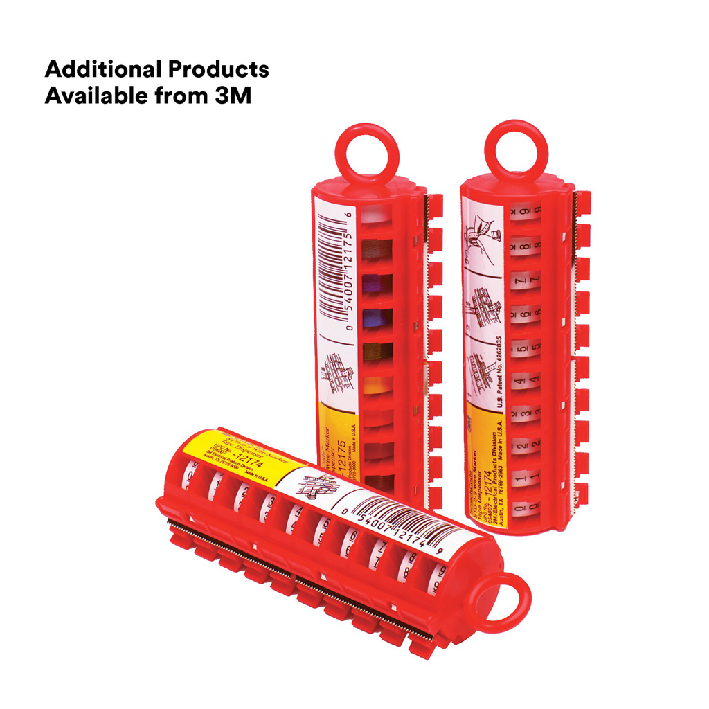 3M ScotchCode Wire Marker Tape Dispenser with Tape STD-C, compact design for easy handling, 25/Case