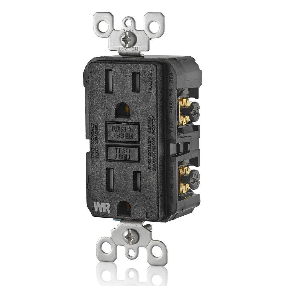 15 Amp GFCI Weather-Resistant Outlet, Self Test, Tamper-Resistant with LED Indicator Light
