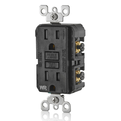15 Amp GFCI Weather-Resistant Outlet, Self Test, Tamper-Resistant with LED Indicator Light