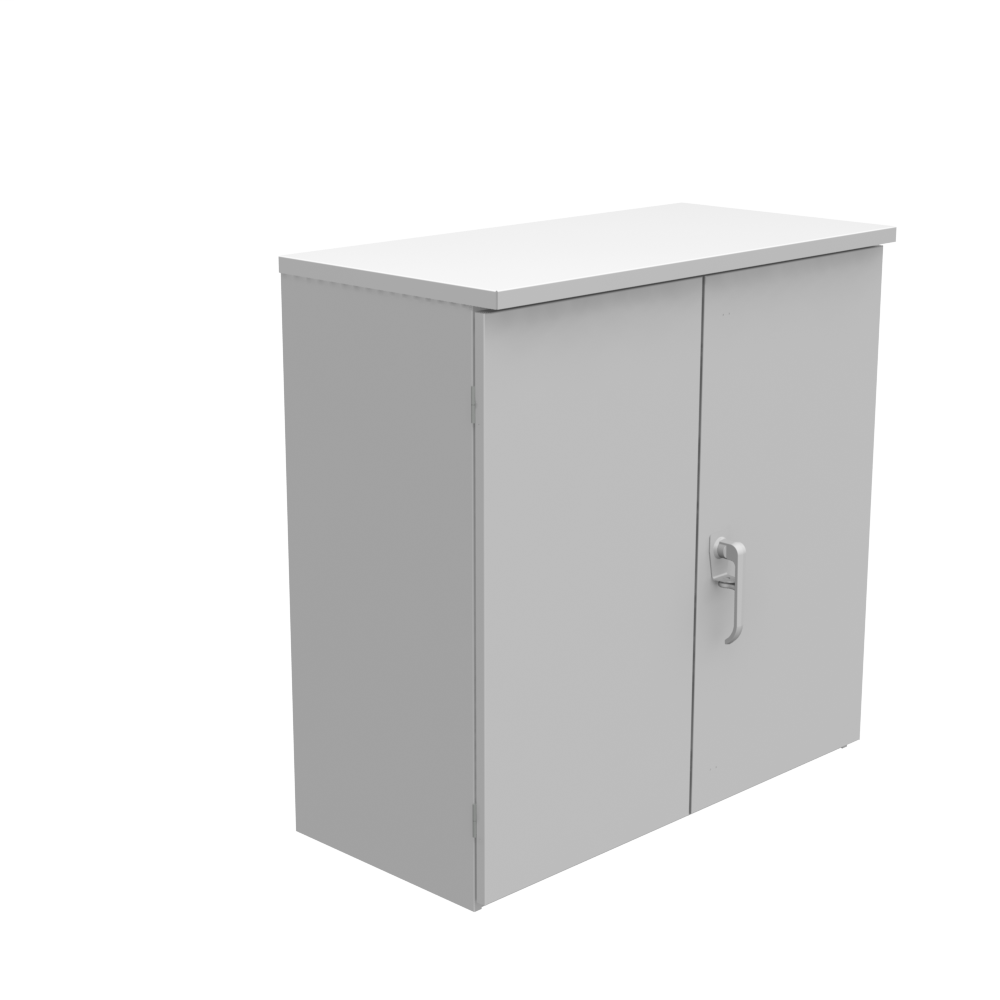 36x16x36 Hinge Cover Type 3R Steel No Knockouts ANSI 61 Gray Double Doors Padlocking 3 Point Handle Back Panel Weld Studs Draw Shield No Center Position