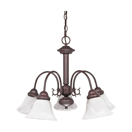Ballerina - 5 Light Chandelier with Alabaster Glass - Old Bronze Finish