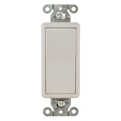 20A Single Pole Decorator Switch, 120/277V, White
