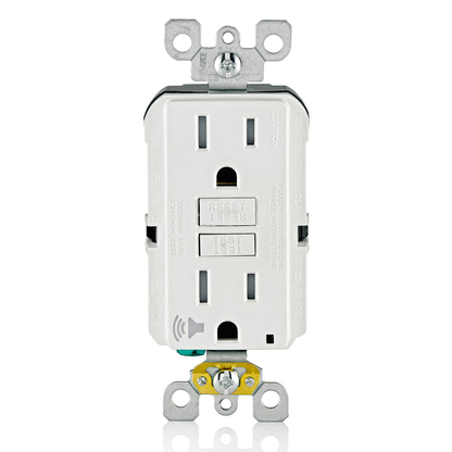 15 Amp, Self Test, Tamper-Resistant GFCI Outlet with Audible Alarm & LED Indicator Light