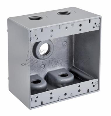 1" 5 Hole Double Gang Deep Weatherproof Box
