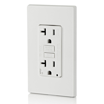 20 Amp, Self Test, Tamper-Resistant AFCI Outlet with LED Indicator Light