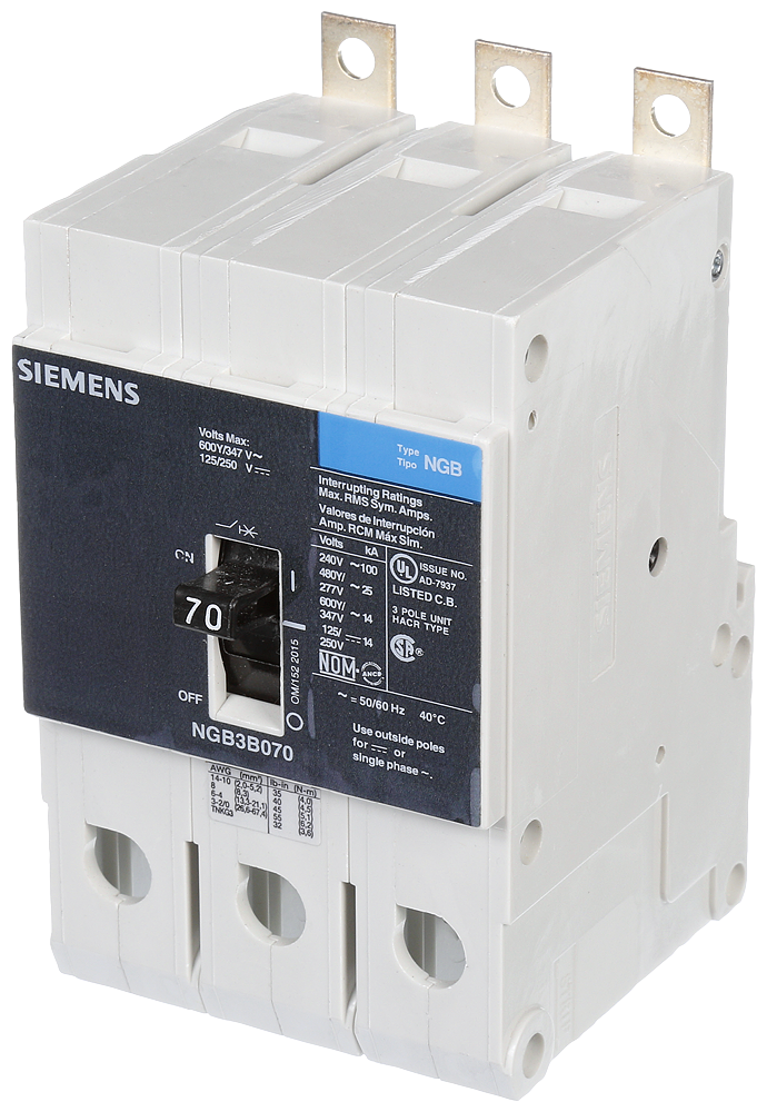 BRKR NGB 70A 3P 480Y 25K NO LUG BULK