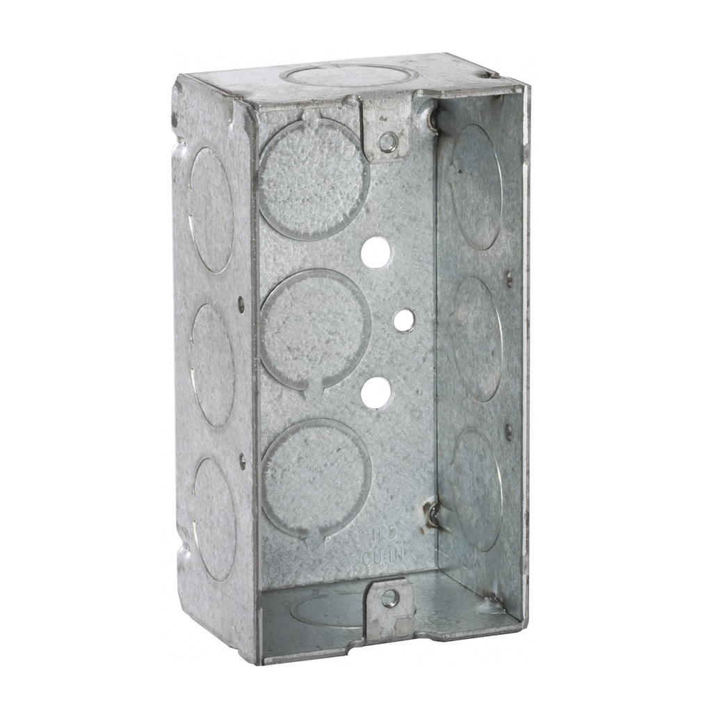 4 in. x 2 in. Handy Box, Welded, 1-1/2 in. Deep, Eleven 1/2 in. KO's