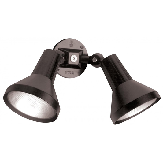 2 Light - 15" Flood Light PAR38 with Adjustable Swivel - Black Finish