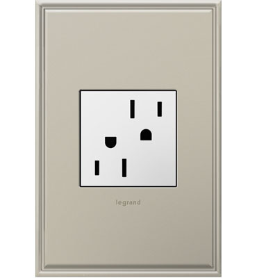 adorne® 15A Dual Tamper-Resistant Outlet, White