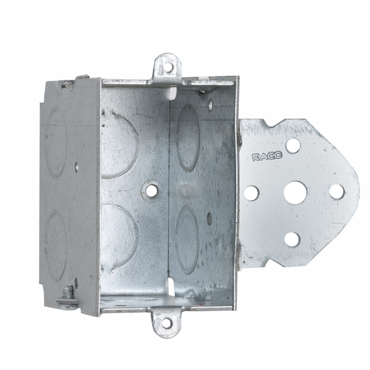 3 in. x 2 in. Switch Box, Gangable, 2-1/2 in. Deep, Eight 1/2 in. KO's, B Bracket