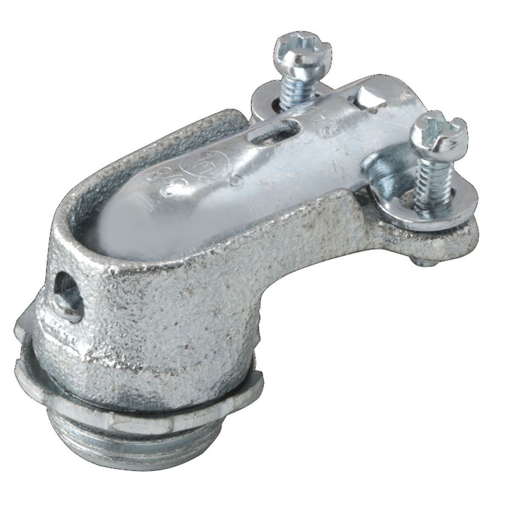 3/8 in. Flex/AC 90 Degree Squeeze Connector, Uninsulated, for FMC/AC/MC Cable