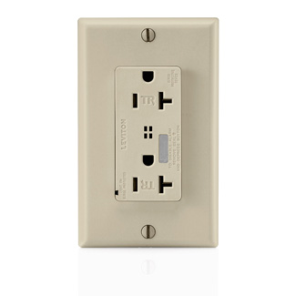 20 Amp, 125 Volt, Decora Plus Surge Protective Duplex Receptacle Outlet, Commercial Grade