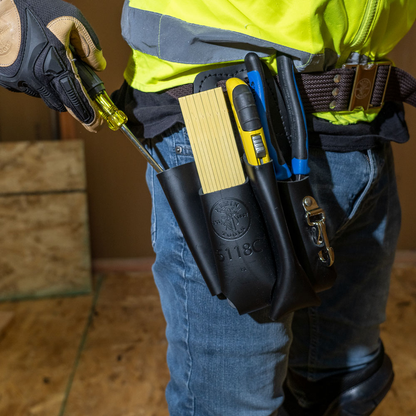 Black Leather Tool Pouch for Belts