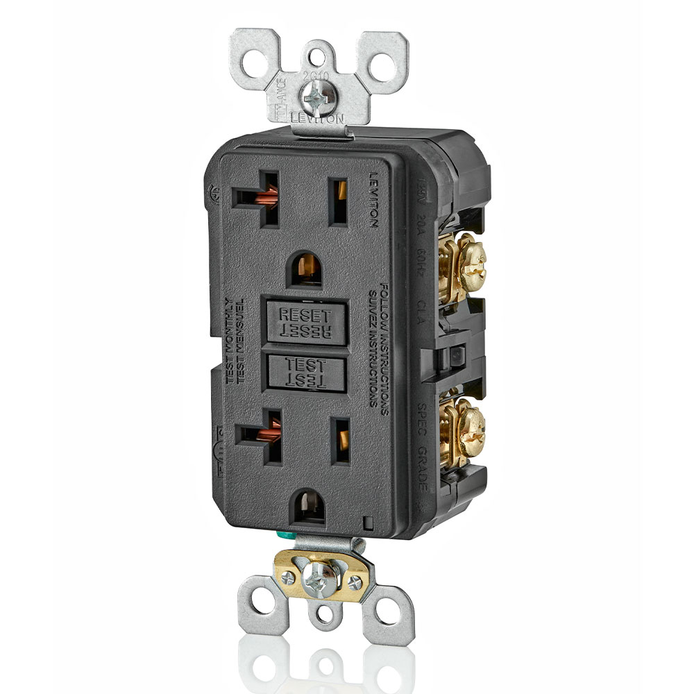 20 Amp, Self Test, Non Tamper-Resistant GFCI Outlet with LED Indicator Light