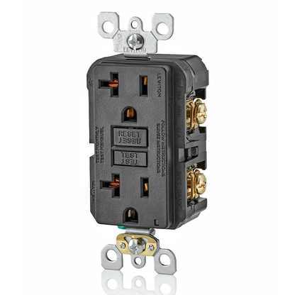 20 Amp, Self Test, Non Tamper-Resistant GFCI Outlet with LED Indicator Light