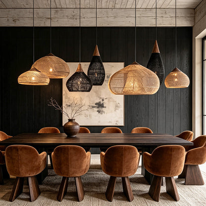 Woven Light Pendants Wabi-Sabi Rattan Ceiling Light