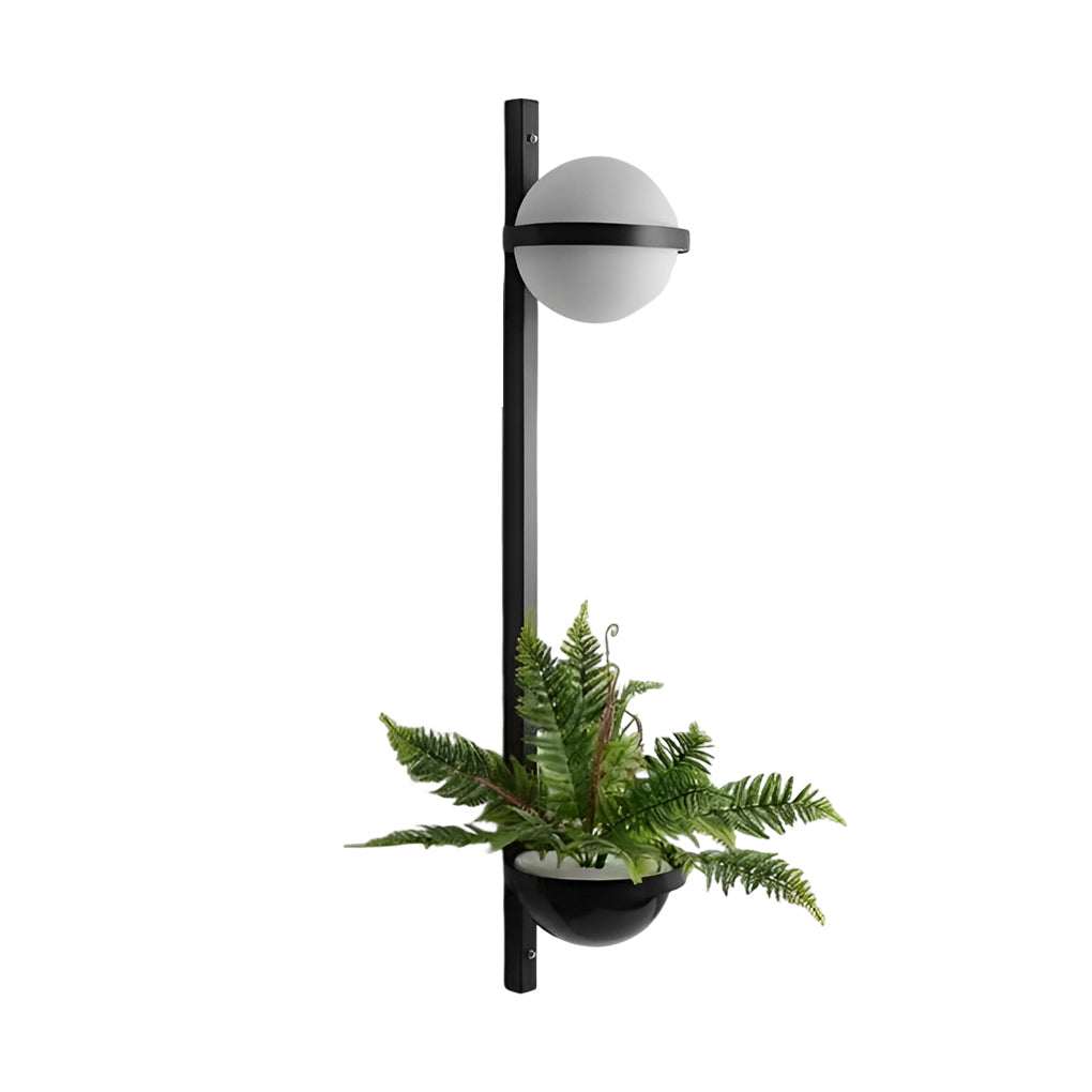 [Open-Box]Creative Flowerpot Ball Waterproof LED Black Modern Outdoor Wall Light
