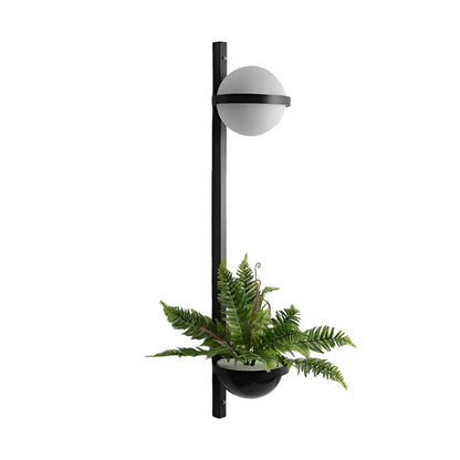 [Open-Box]Creative Flowerpot Ball Waterproof LED Black Modern Outdoor Wall Light