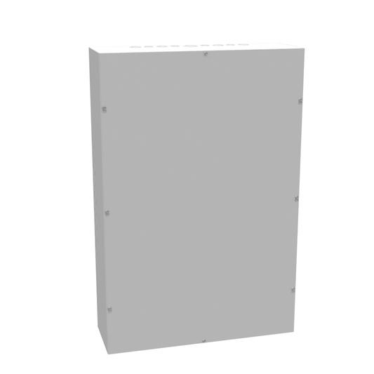 36x8x24 Screw Cover Type 1 UL Listed Steel Knockouts ANSI 61 Gray Cover With Teardrop Slots Mounting Holes In Back