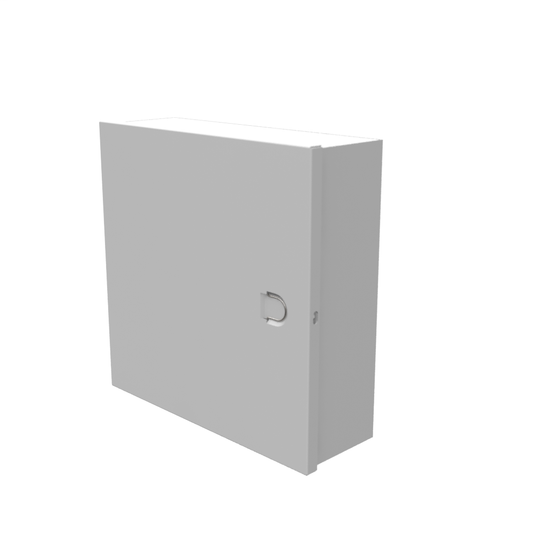 12x4X12 Hinge Cover Type 1 UL Listed Steel No Knockouts ANSI 61 Gray Flush Pull Ring Formed Hinges Mounting Holes In Back