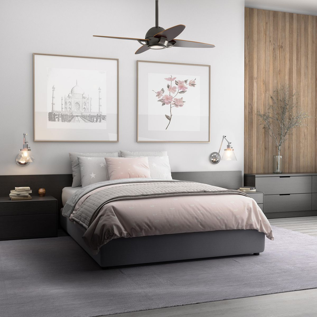 54" 4 Blade Fan w/ LED Light in Antique Bronze