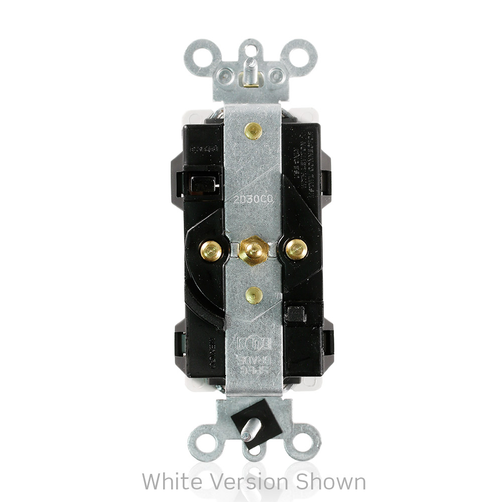 20 Amp Lev-Lok® Decora Plus Duplex Receptacle/Outlet, Industrial Grade, Self-Grounding