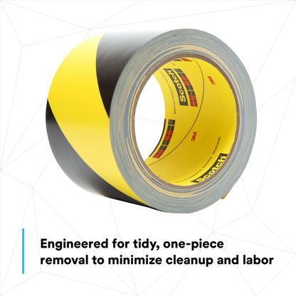 3M Safety Stripe Tape 5702, Black/Yellow, 1 in x 36 yd, 5.4 mil, 36 Roll/Case, Individually Wrapped Conveniently Packaged