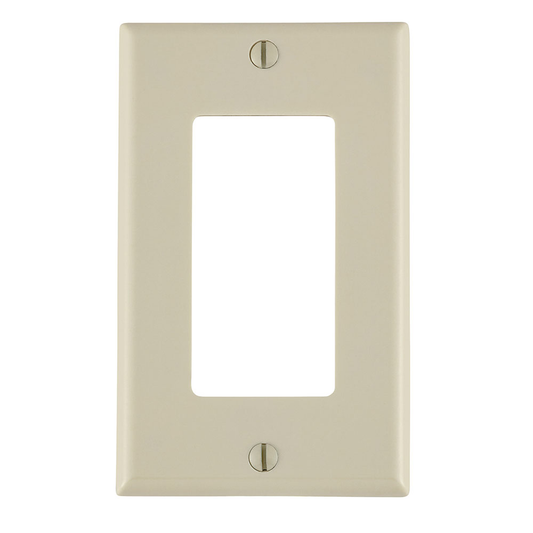 1-Gang Decora/GFCI Device Wallplate, Standard Size, Thermoset, Light Almond