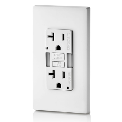 20 Amp, Self Test, Tamper-Resistant GFCI Outlet with Guidelight & LED Indicator Light