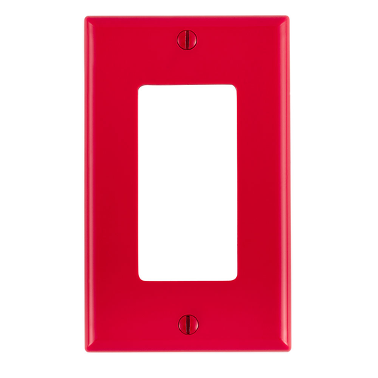 1-Gang Decora/GFCI Device Wallplate, Standard Size, Thermoplastic Nylon, Red