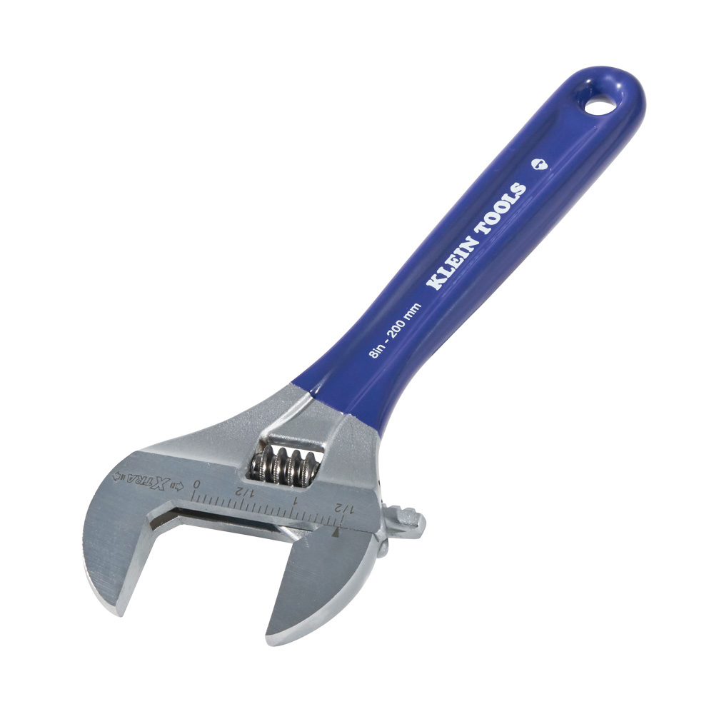 Adjustable Wrench, Extra-Wide Jaw, 8-Inch
