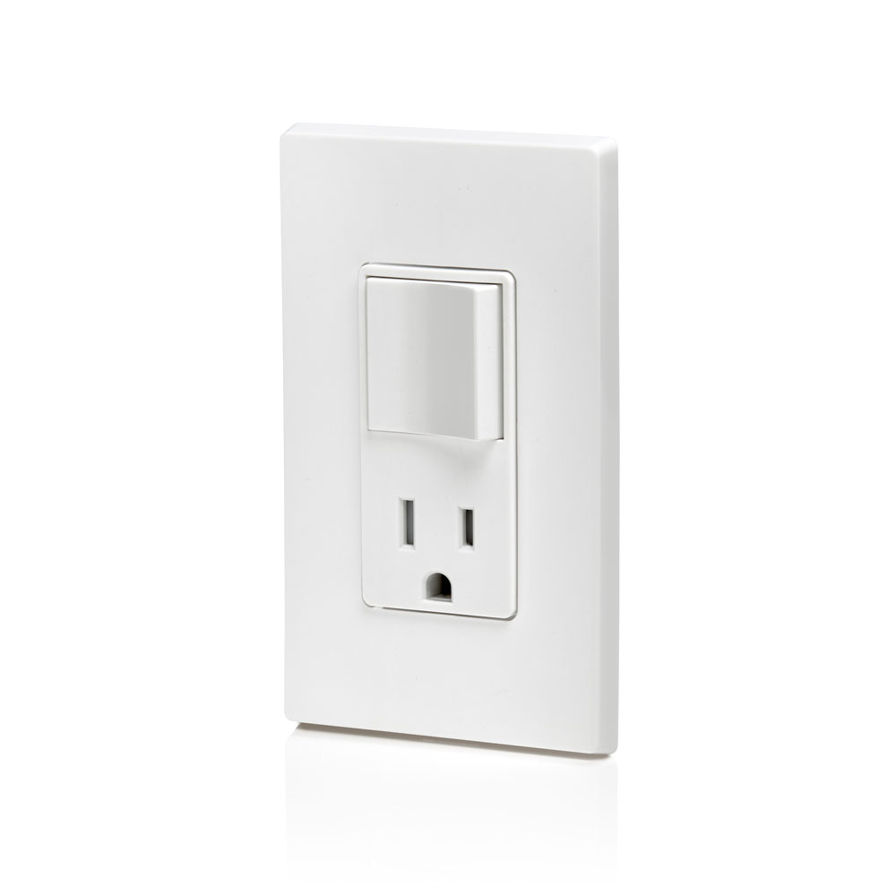 15 Amp Decora Single-Pole Switch / Tamper-Resistant Outlet/Receptacle Combination Device, Grounding, White
