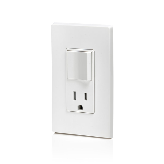 15 Amp Decora Single-Pole Switch / Tamper-Resistant Outlet/Receptacle Combination Device, Grounding, White