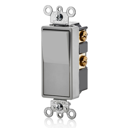 15 Amp Decora Rocker 4-Way Switch, Grounding, Gray