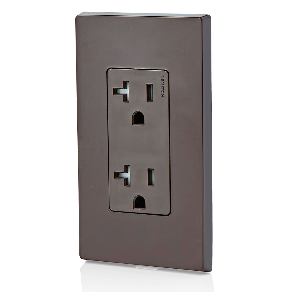 20 Amp Decora Tamper-Resistant Duplex Outlet/Receptacle, Grounding
