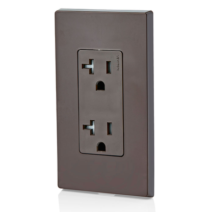 20 Amp Decora Tamper-Resistant Duplex Outlet/Receptacle, Grounding