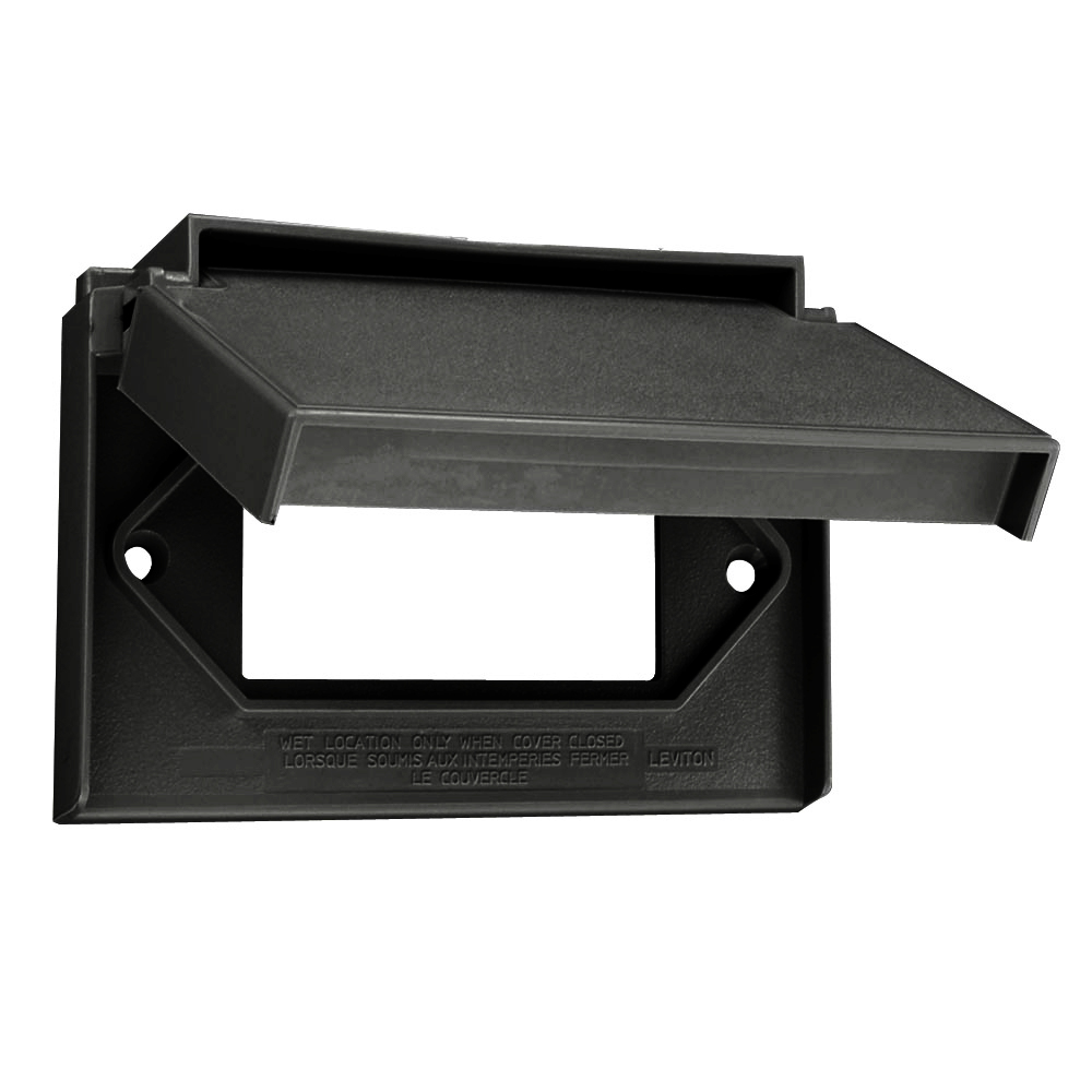 1-Gang Weatherproof Wallplate, Standard Size, Thermoplastic Nylon, Black