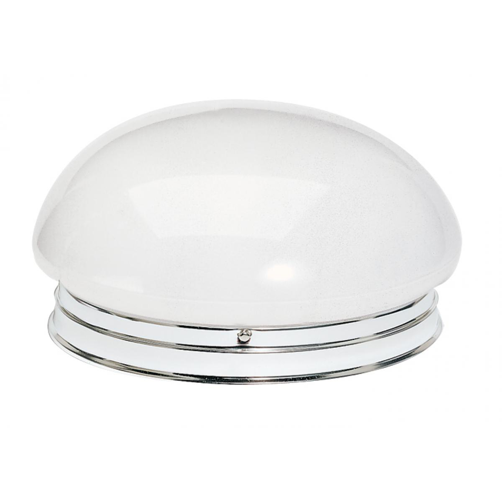 2 Light - 12" Flush with White Glass - Polished Brass Finish