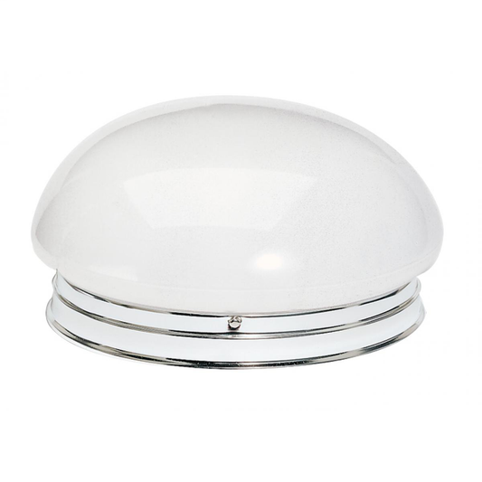 2 Light - 12" Flush with White Glass - Polished Brass Finish