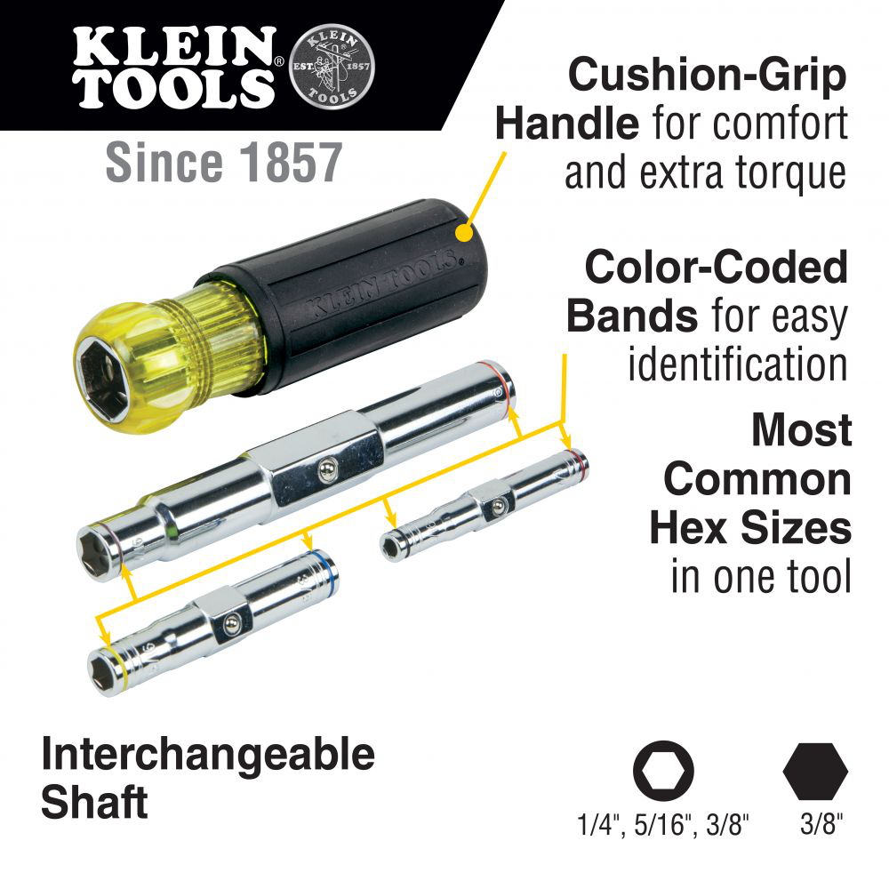 6-in-1 Multi-Bit Nut Driver, Heavy Duty