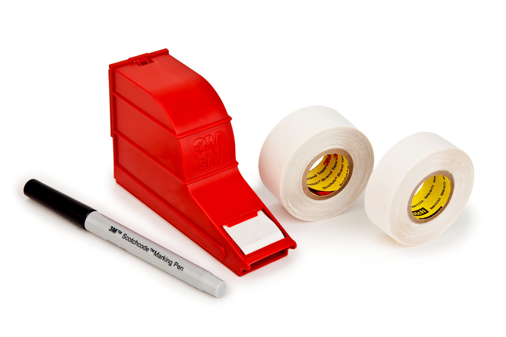 3M ScotchCode Wire Marker Write-On Dispenser with Tape and Pen