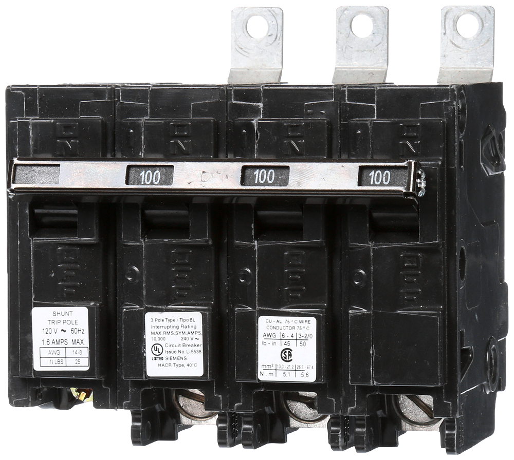 BREAKER 100A 3P 240V 10K BL 120V SHUNT