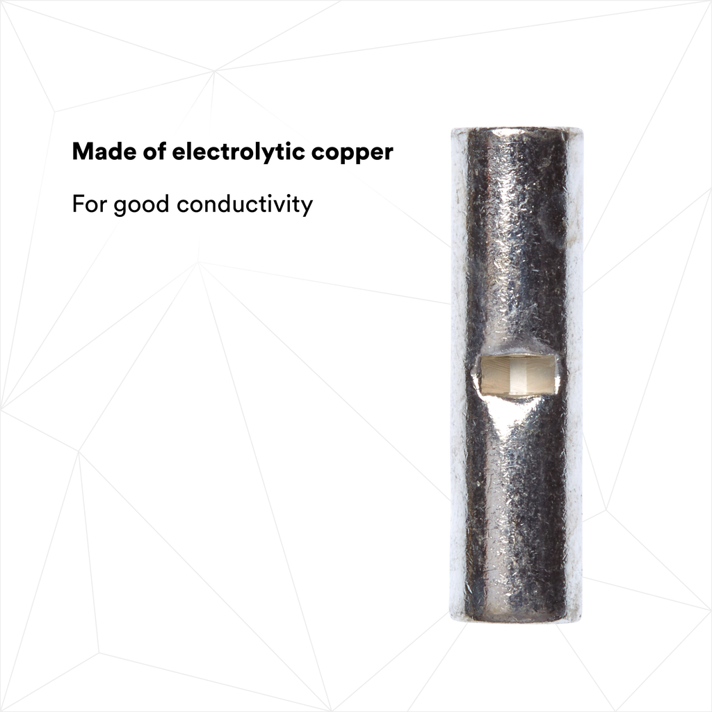 3M Scotchlok Butt Connector, Non-Insulated Seamless M10BCK, 12-10 AWG, built-in wire stop for correct positioning, 500/Case