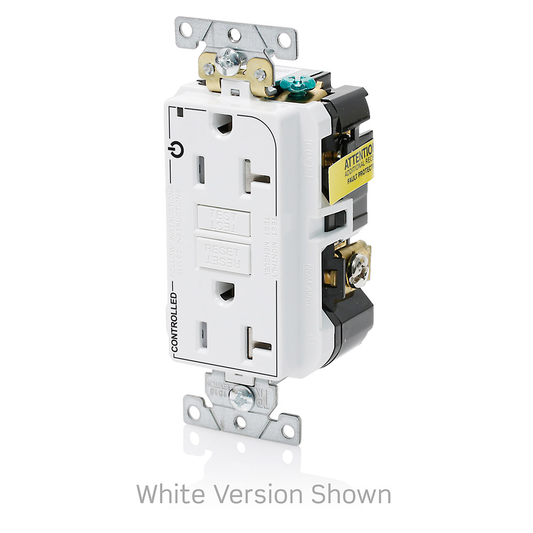 20 Amp SmartlockPro® Marked Controlled GFCI Receptacle/Outlet, Industrial Grade, Tamper-Resistant