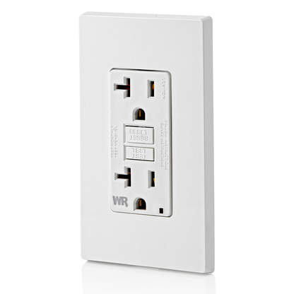 20 Amp GFCI Weather-Resistant Outlet, Self Test, with LED Indicator Light