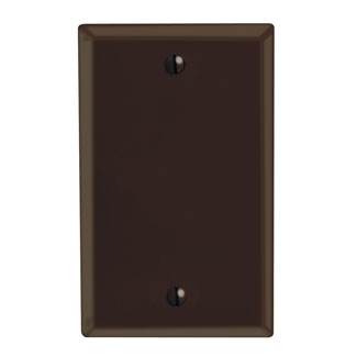 1-Gang Blank Wallplate, Standard Size, Thermoset Brown