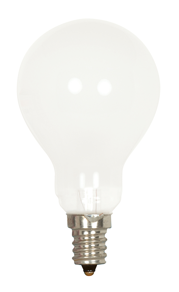 60 Watt A15 Incandescent; Frost; 1000 Average rated hours; 700 Lumens; Candelabra base; 120 Volt; 2-Card