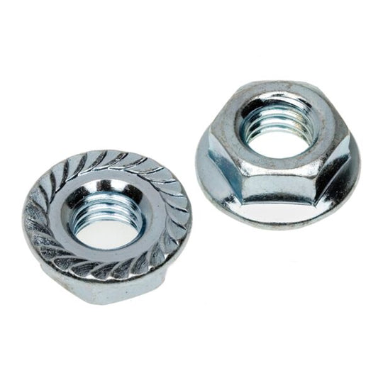 2Sfln1420 1/4-20 Serrated Flange Hex Lock Nut Zinc 100/Box - 4000/Ctn