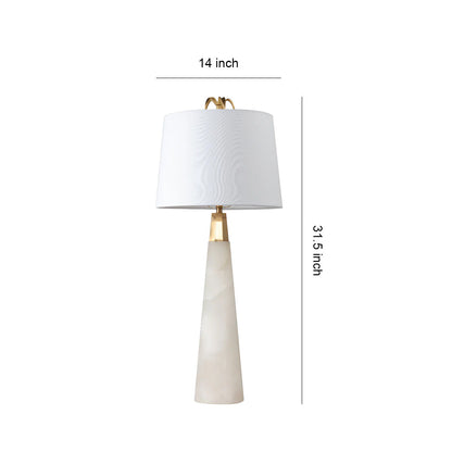 White Marble Table Lamp Elegant Luxury Nordic Tapered Stone Lamp