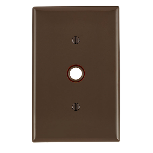 1-Gang .406 Inch Cable Wallplate, Midway Size, Thermoplastic Nylon, Brown